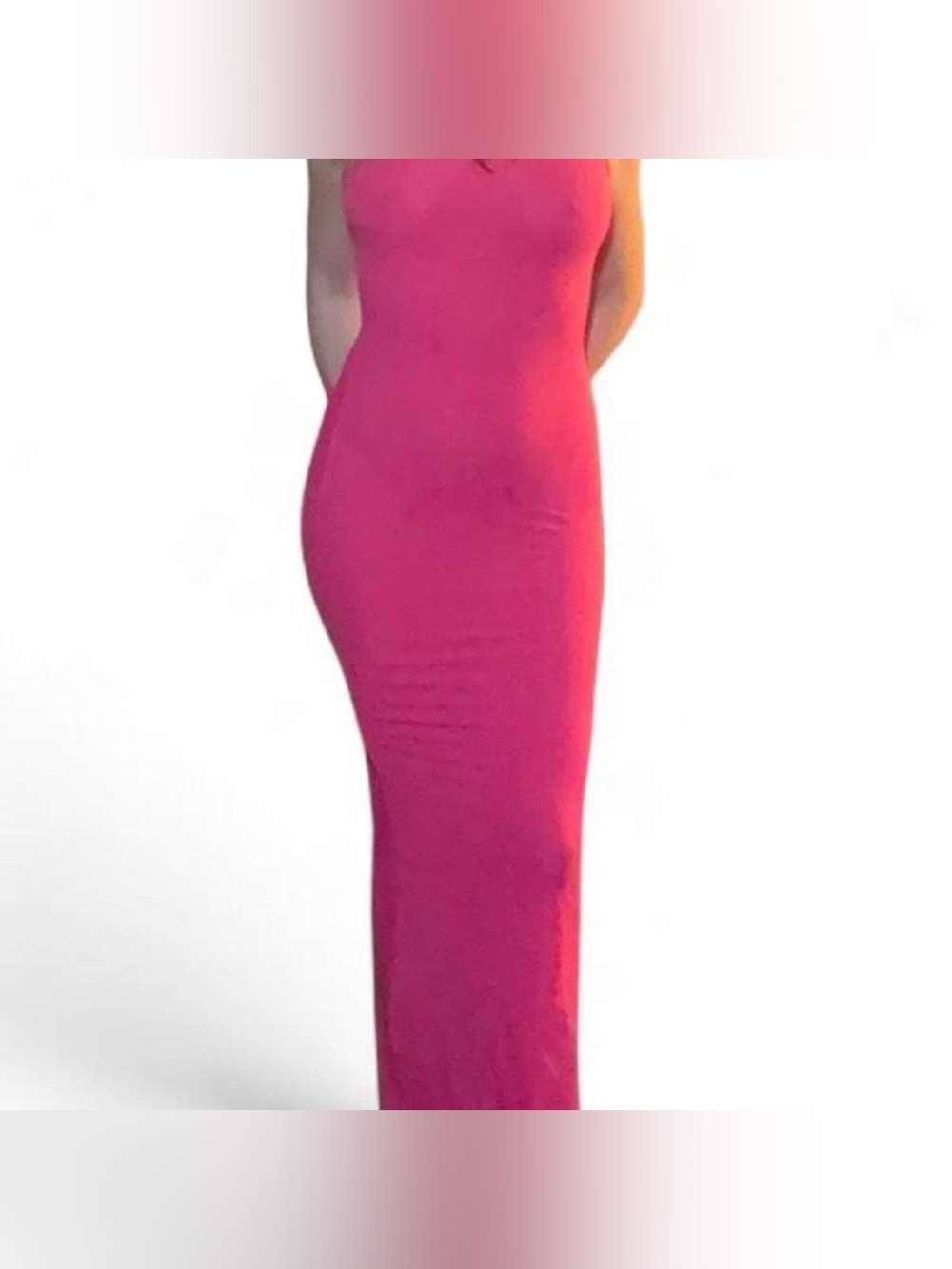 Women's Fitted Maxi Dress in Hot Pink